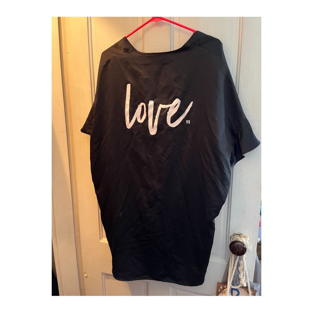 Victoria secret silk dressing robe black